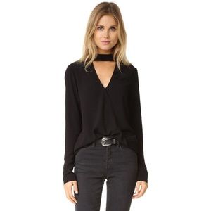 Wayf Take Me Away wrap blouse, black size S